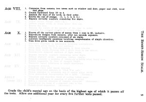 Text from a manual for the Binet-Simon scale