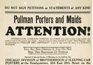 Notice to porters and maids about organizing labor rallies