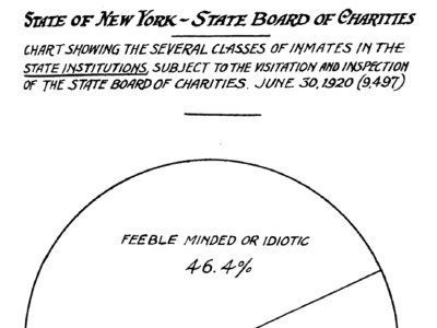 Pie chart showing the percent of classes of "inmates" at state institutions