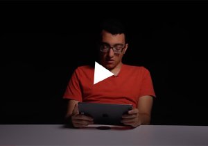 Still image of a videotaped reading by CJ Conglio