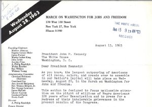 A letter from A. Philip Randolf to President John F. Kennedy