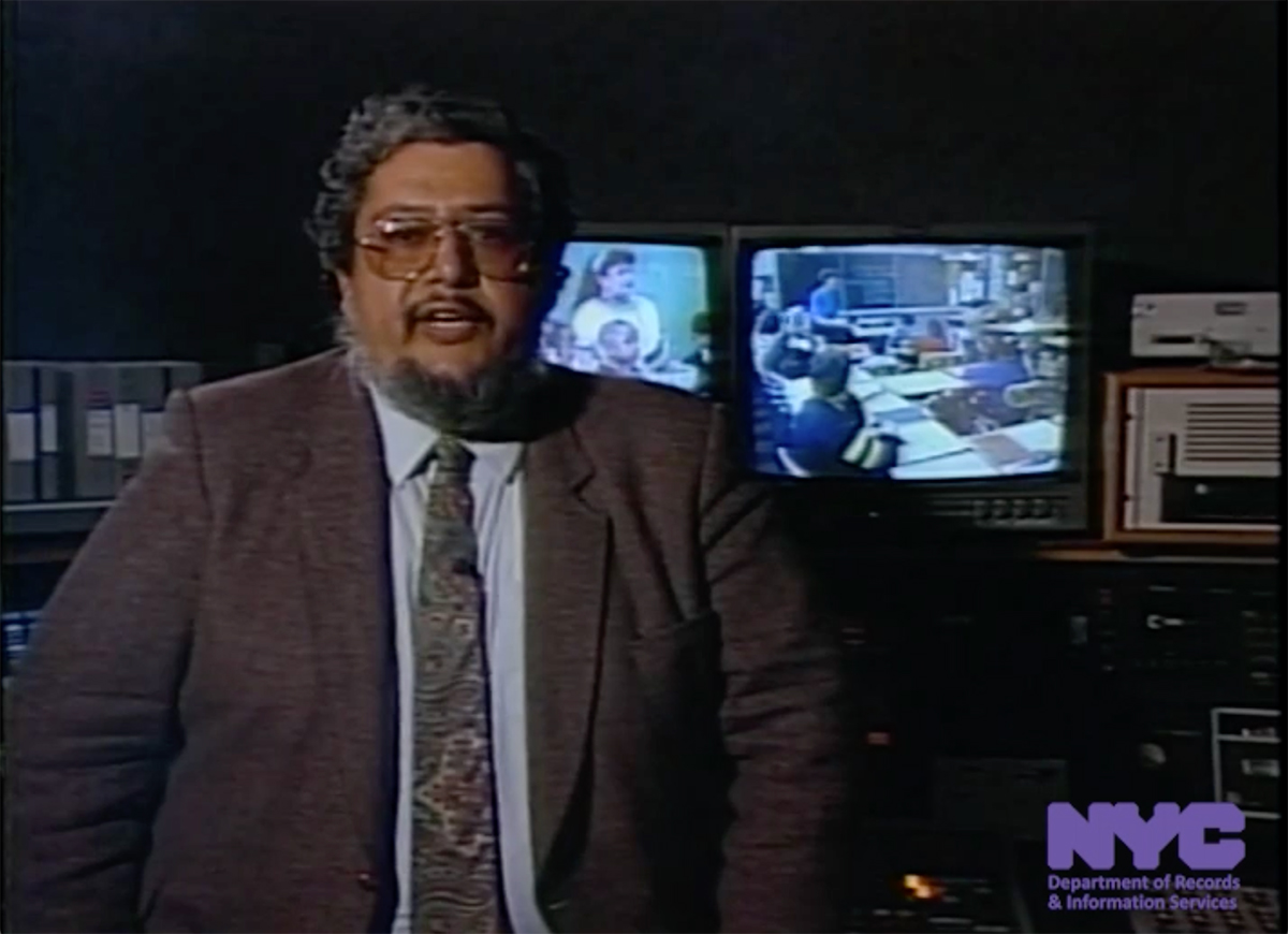 Still image from a tv talk show